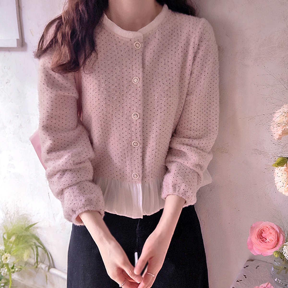Anna Dot 柔软拉绒氨纶 Lovely Dan 女士衬衫 [尺码：F(55~66)]